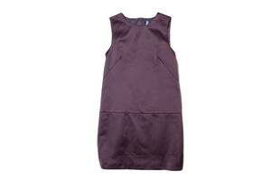 素敵！セオリー　光沢ドレス　紫　バックジップ　ノースリーブワンピース　クリ済美品。2点以上ご落札で送料無料！