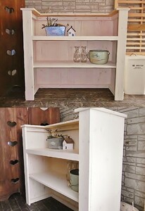 [K-113] wooden kitchen counter *H98*W110*D42cm* shop counter * beauty . acceptance * Cafe * beige ka Lee * order possible 