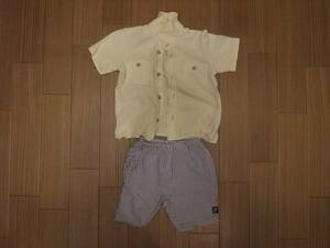 Ornella(o Rene la) рубашка с коротким рукавом * укороченные брюки комплект размер 2 б/у прекрасный товар 