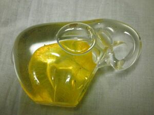 GLASS YELLOW ELEPHANT DESK-STATIONARY