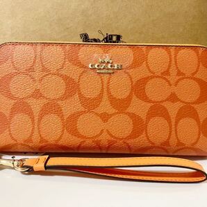 COACH コーチ 長財布 財布 オレンジ ストラップ 新品 レディース