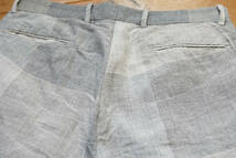 Bergfabel グレーチェック柄ワイドパンツ Pants W Pence largo バーグファベル LINEN 100% size48 M~L相当_画像7