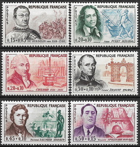 *1961 year France - [ France . army ... belt Ran *te.*ge Clan etc. famous person series ] 6 kind . unused (MNH)(SC$19.-)*ZR-315