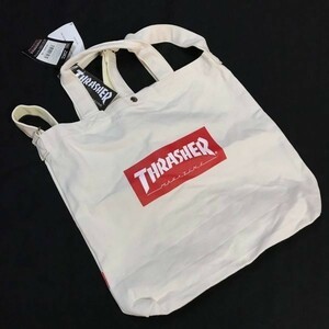 THRASHER スラッシャー トートバック 36x41.5x9.5 アイボリーブラックペイント THC803 2019-0817-2-1