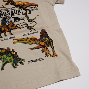 120cm 恐竜集合Tシャツ ベージュ ティラノザウルス 2325821 男の子 ディノ ダイナソー トリケラトプス ペタラノドン 当店オリジナルの画像3