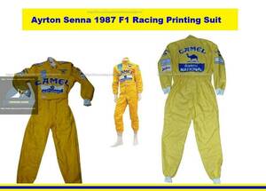 海外 送料込み 　高品質　アイルトン・セナ F1 1987 Ayrton Senna F1 Racing Suit サイズ各種　レプリカ　497