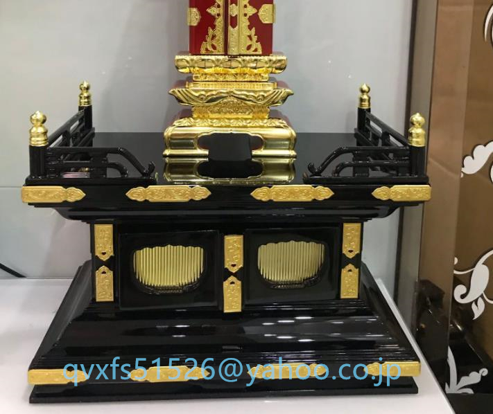 収集品 須弥壇 木製本金箔 高さ23㎝ 幅45.5㎝ 奥31㎝(TS W) 4125 M