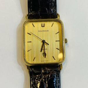 ウォルサム　Waltham 腕時計　電池交換済み　本革ワニ革ベルト付き　売り切りスタート