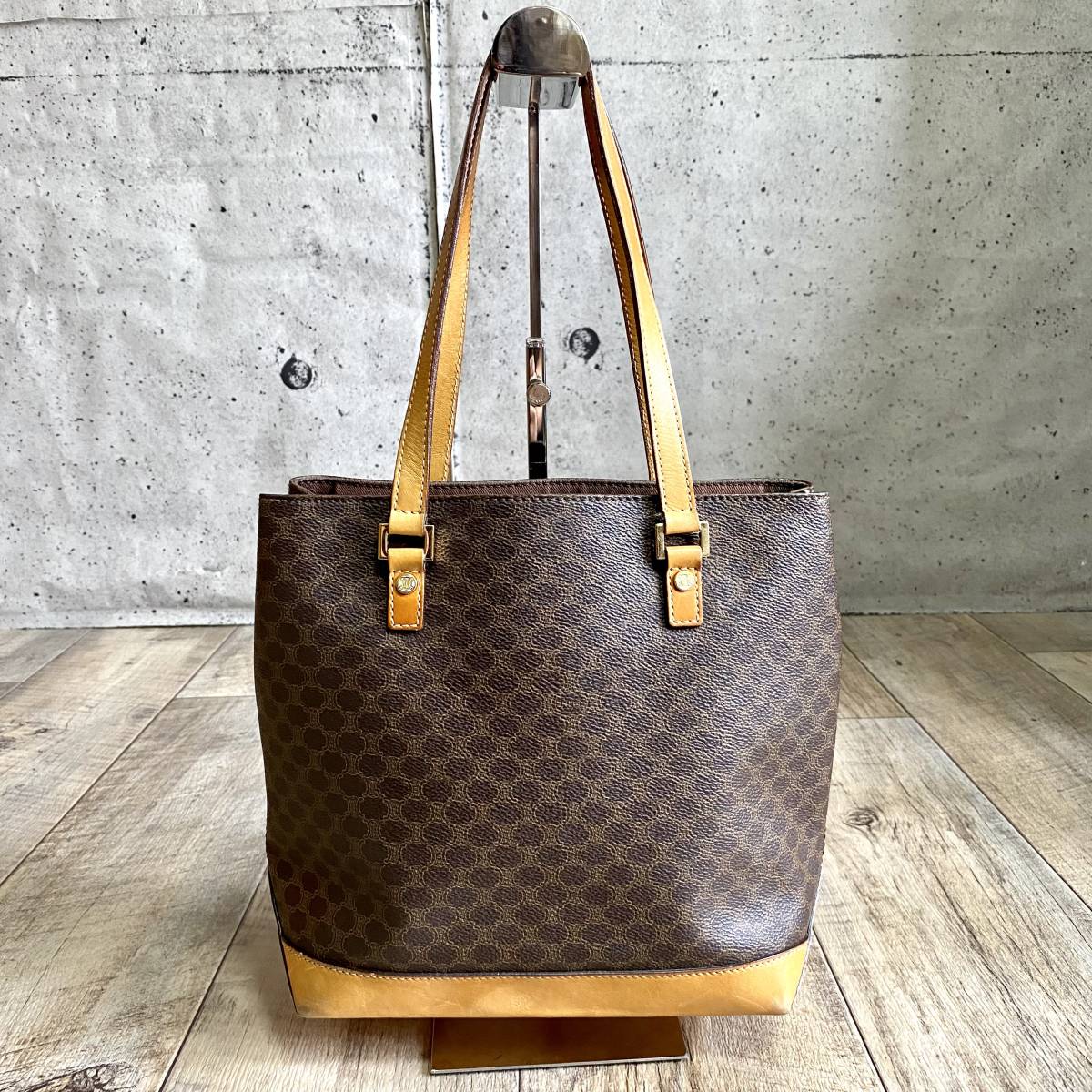 極美品 CELINE オールドセリーヌ マカダム レザートートバッグ