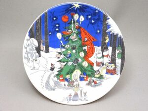 1円〜!! ARABIA/アラビア × ムーミン ウォールプレート/飾り皿 クリスマスツリー 直径11.5cm 【6380y】