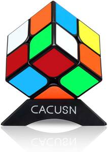 新品　CACUSN ルービックキューブ 立体パズル 令和進化版進化型 回転スムーズ 世界基準配色 初心者　子供向け スタンド付き2＊2