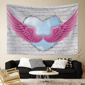 タペストリー 壁掛け 部屋 雰囲気作り インテリア 壁アート 背景布 天使の翼 ハート アートポスター モダン モダンアート