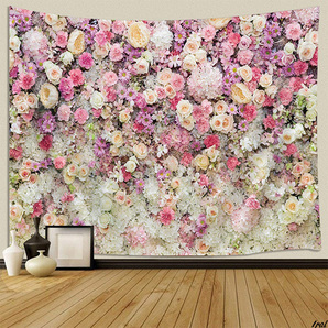 タペストリー 壁掛け 部屋 雰囲気作り インテリア 壁アート 背景布 バラ 花 カラフル 芸術的 おしゃれ モダン 多機能