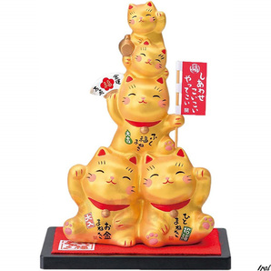 置物 インテリア 雑貨 ギフト プレゼント 贈り物 招き猫 福金 縁起 福 幸福 猫 ご利益 開運 オブジェ 陶器 商売繁盛