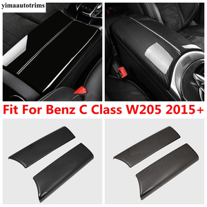 お得 アームレスト 収納ボックス 装飾 カバー トリム ベンツ Cクラス W205 GLC X253 2015-2021 アクセサリー カーボンファイバー ブラック
