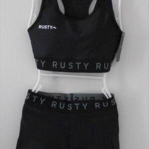 【新品】特価 RUSTY レディース フィットネス水着 水陸両用 11Lサイズ ブラック ジムウエア ヨガウエア 定価6900円