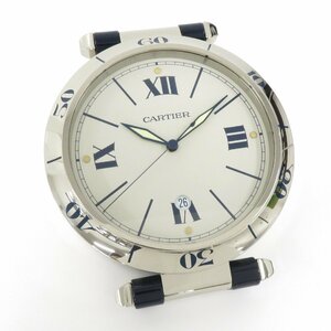 ●ジャンク カルティエ Cartier パシャ 置き時計 トラベルクロック クオーツ シルバー[Jコレ]S205