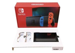 送料無料 動作OK ニンテンドースイッチ Nintendo Switch 本体 新型 バッテリー拡張版 ネオンブルー レッド 箱付き ジョイコン&ドックなし