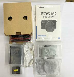 【48153】極美品 Canon EOS M2 DOUBLE ZOOM KIT ダブルズームキット 未開封 キャノン カメラ レンズ セット