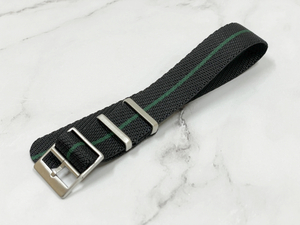  rug width :20mm wristwatch belt fabric strap NATO green line bracele ① [ Rolex Omega TAG Heuer etc. correspondence ] RISO