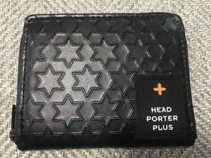 未使用品 HEADPORTER PLUS ヘッドポータープラス 6ポケットレザーケース ジップ 財布 HEAD PORTER