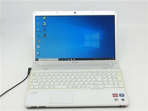 カメラ内蔵/中古/15.6型/ノートPC/Windows10/500GB/4GB/AMD　AthlonⅡ　P340/SONY　VPCEE35FJ　MS　office2021ProPlus搭載