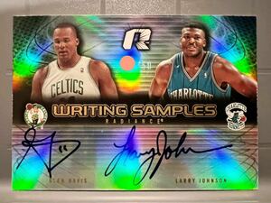 貴重直書/50 Auto 08 Radiance Larry Johnson Glen Davis ラリー・ジョンソン サイン NBA バスケ Panini ニックス Knicks 新人王 All-star