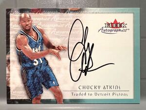 レア選手直書 Auto 00 Fleer Chucky Atkins チャッキー・アトキンス NBA 直筆 サイン カード Panini バスケ ペイサーズ 名選手 Magic