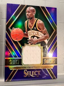 Purple Prizm /99枚限定 Jersey 14 Panini Select Gary Payton ゲイリー・ペイトン NBA 実使用 ユニフォーム レイカーズ Lakers 守備王