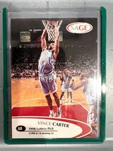 激レア Bronze RC Auto 1998 SAGE Vince Carter ヴィンス・カーター NBA 直筆 ルーキー サイン バスケ All-star HOF Raptors Panini Dunk王_画像2