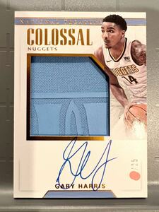 最高級直書/25 Jumbo Patch 17 Panini 国宝 Gary Harris ゲイリー・ハリス NBA 直筆 サイン Nuggets ユニフォーム パッチ Magic マジック