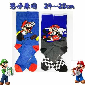  super Mario man and woman use socks socks 2 pairs set 24-28cm