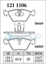 Z1211106 / 1251143 DIXCEL Zタイプ ブレーキパッド 1台分セット BMW E85/E86 Z4 BT32/DU32 2006/4～2009/4 M3.2 COUPE&ROADSTER_画像2