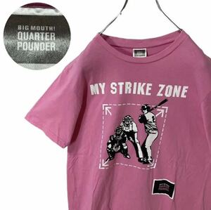  rare! quarter paunda- Strike Zone T-shirt pink easy size 