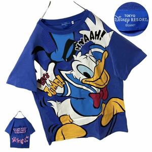 グッドデザイン！東京ディズニーランド ビッグドナルドダックTシャツ 両面プリント