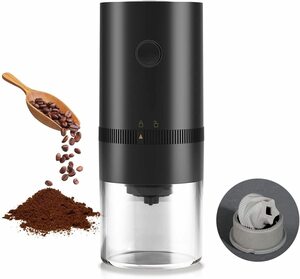 電動コーヒーミル コーヒーグラインダー 充電式 自動コーヒーミル 挽き具合7段階調整 セラミック 水洗い可能 掃除簡単 豆挽き コーヒー豆