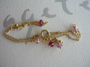 agete K10YG pink natural stone bracele Agete 10 gold Gold 