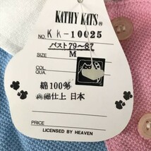 タグ付新古品★KATHY KATS★半袖ポロシャツ【レディースM/水色×ピンク×白】オーバーサイズ◆BG754_画像4