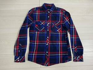 *21MEN Forever21 men's check pattern long sleeve shirt S size *