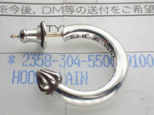  regular goods CHROME HEARTS HOOP PLAIN earrings [ one side for ]3.2g in voice .book@ attached 