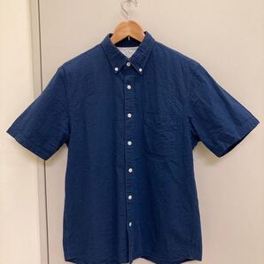 無印良品 ボタンダウン 半袖シャツ シア サッカー 生地 Lサイズ