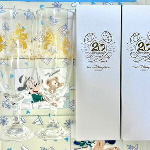 新品 未使用 ディズニーシー 20周年 スーベニアグラス　ペア タイムトゥシャイン TDS TDR マゼランズ カナレット