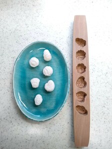 和菓子道具 三盆生菓子 干菓子 打菓子型 木彫 落雁の型 落雁の型 6種類の形 (型3/B2)