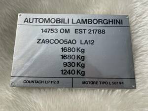 希少 Lamborghini Countach ランボルギーニ カウンタック　QV　クワトロバルボーレ　 クンタッシ 　オリジナルIDプレート