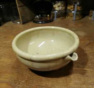 日本のアンティーク 松代焼 捏ね鉢 器 陶器 片口 和骨董 古道具 古民家 大正 明治 時代物 蔵出し
