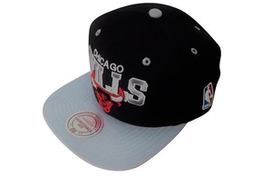 cap-105 ミッチェル＆ネス キャップ Mitchell＆Ness ADJUSTABLE FIT NBA Chicago Bulls CAP 帽子 ブラック×グレー