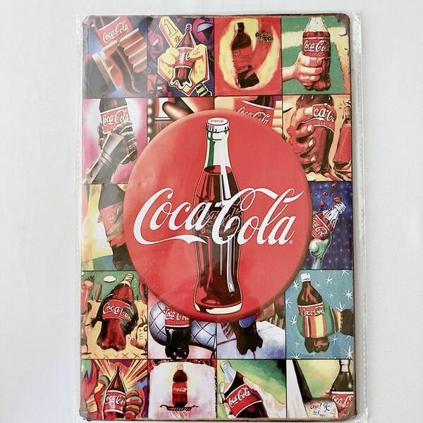 ブリキ看板　縦約30cm　横約20cm 未使用品　Coca-Cola