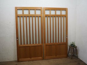 taF0073*(2)[H176cm×W85,5cm]×2 sheets * -ply thickness . structure .. retro old wooden glass door * fittings sliding door sash entranceway door reform antique L pine 