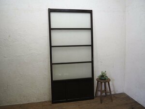 taF0107*[H176cm×W83,5cm]* Vintage * retro taste ... old wooden glass door * fittings sliding door sash old Japanese-style house reproduction block house . material peace modern L pine 