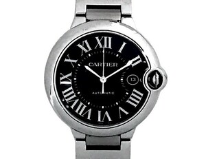 ◆Cartier カルティエ メンズ 腕時計 バロンブルー W6920042 42mm 文字盤ブラック 自動巻 SS 2017年【送料無料】◆